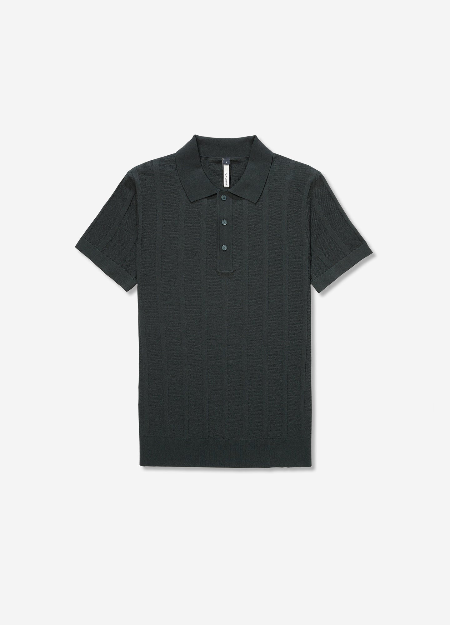 Textured Tech Knit Polo Green