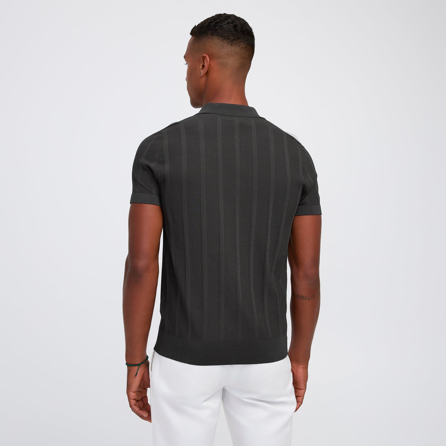 Textured Tech Knit Polo Green
