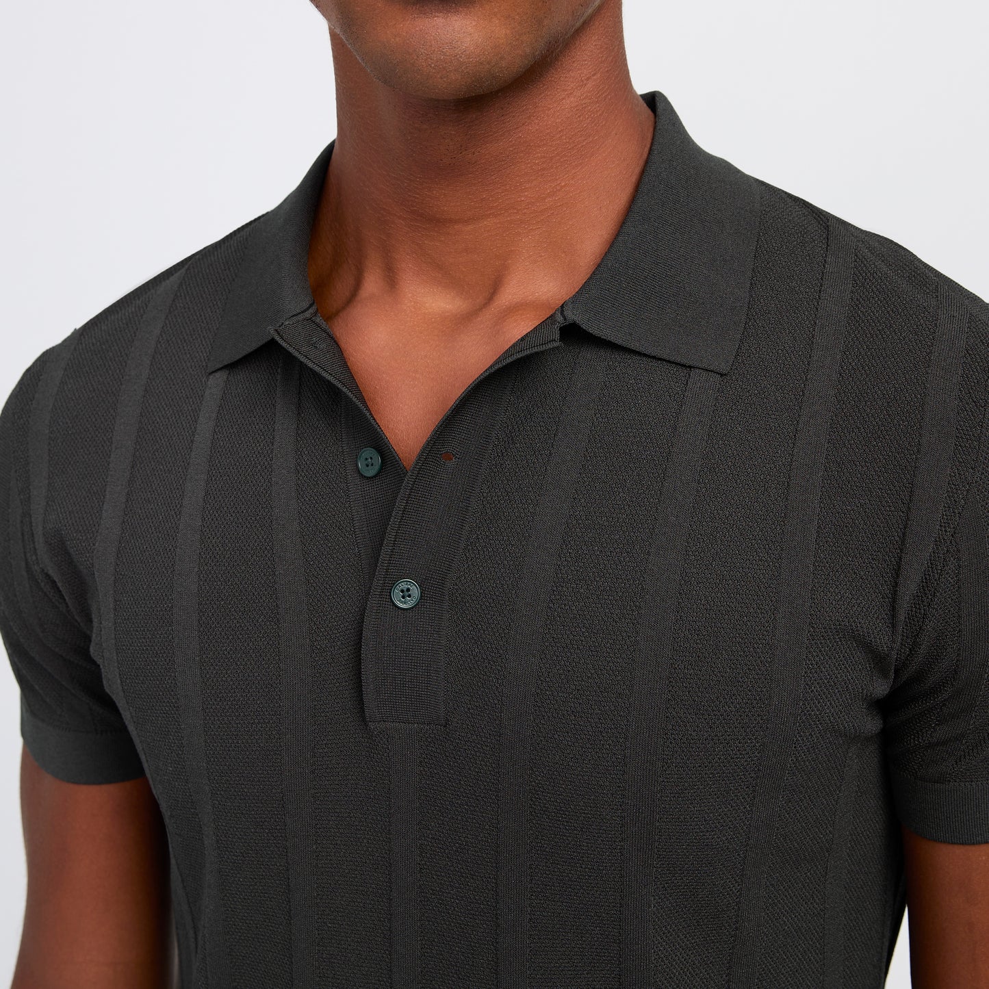 Textured Tech Knit Polo Green