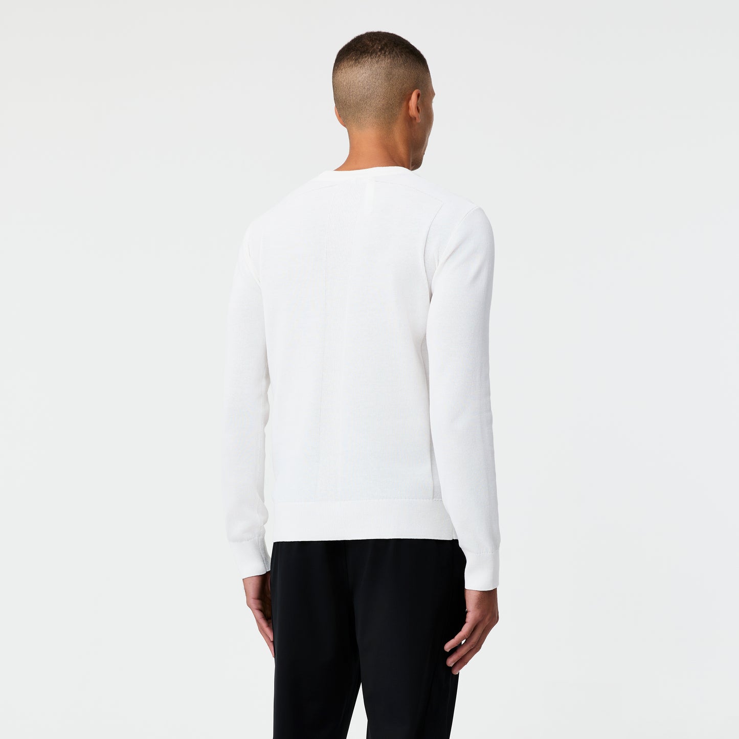 Tech Cotton Panelled Sweater White
