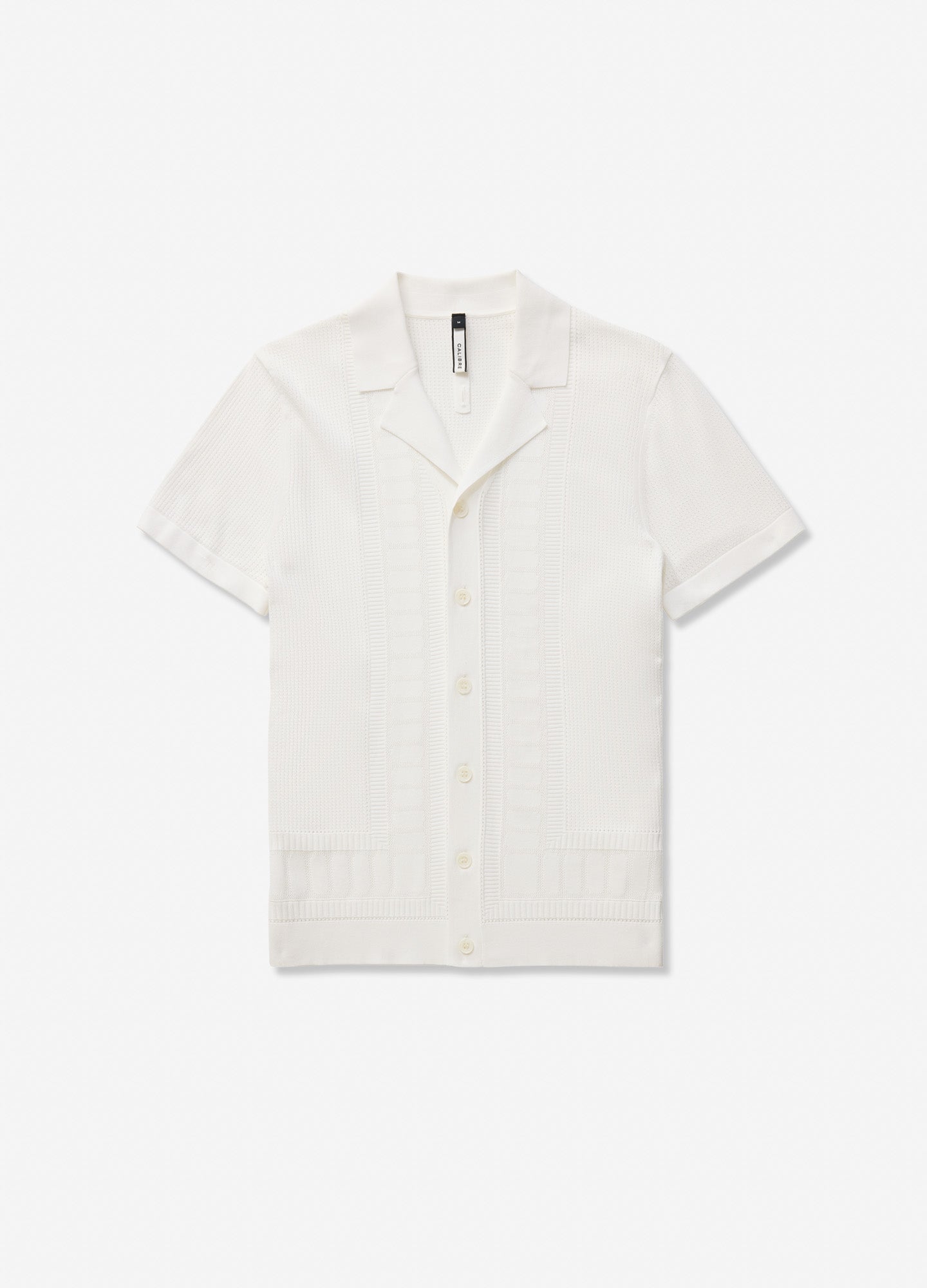 Border Mesh Tech Knit Shirt Ivory