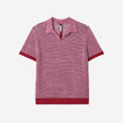 Speckle Mesh Knit Polo Red