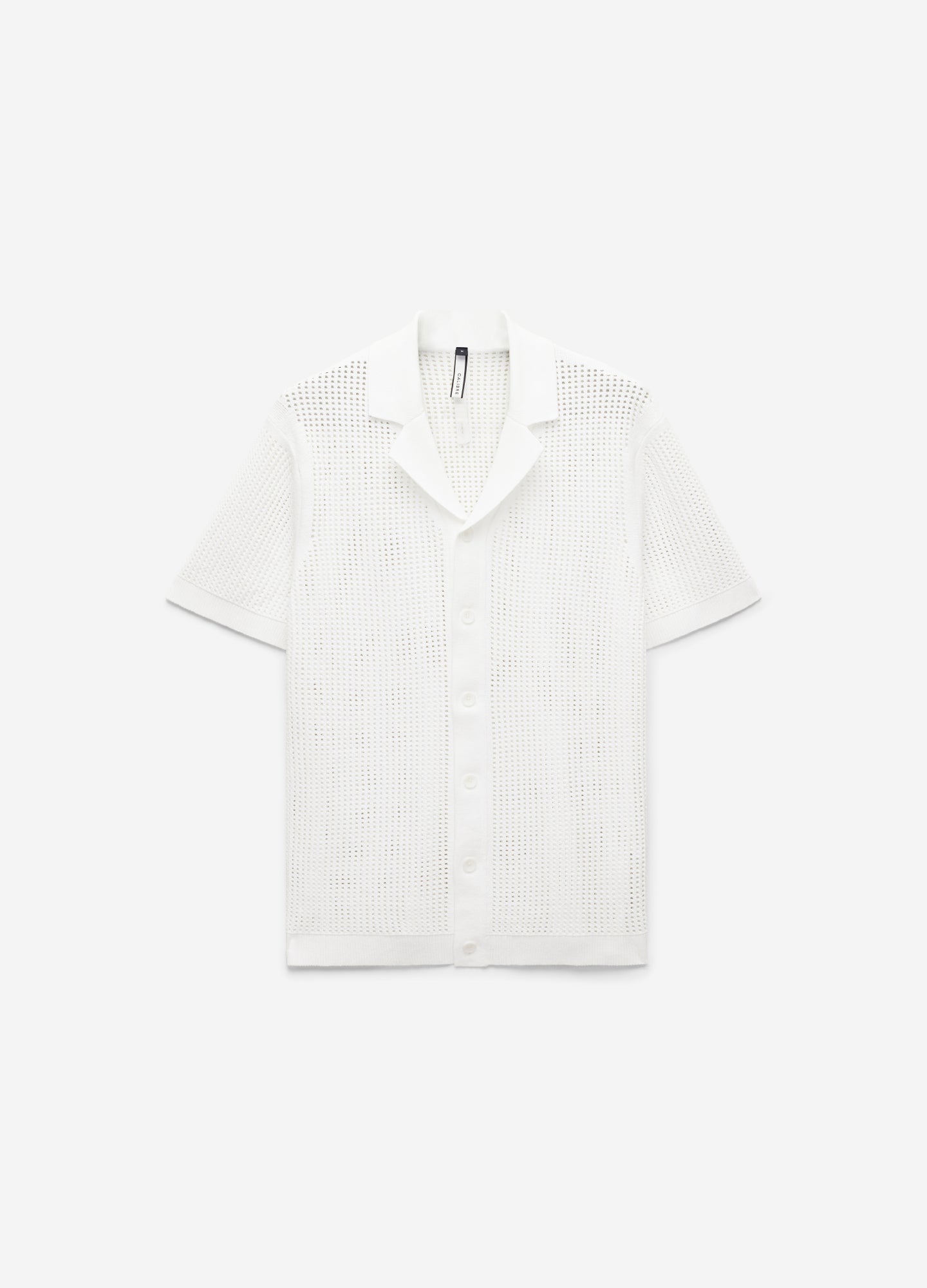 Eyelet Mesh Knit Shirt White