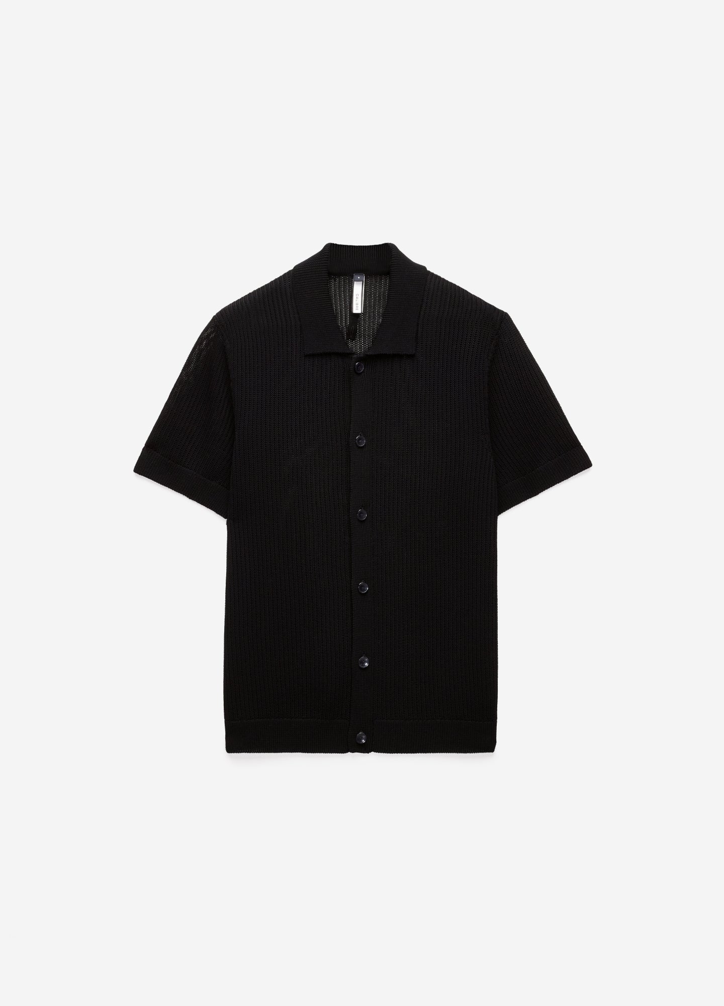 Relaxed Textured Knit Shirt Black