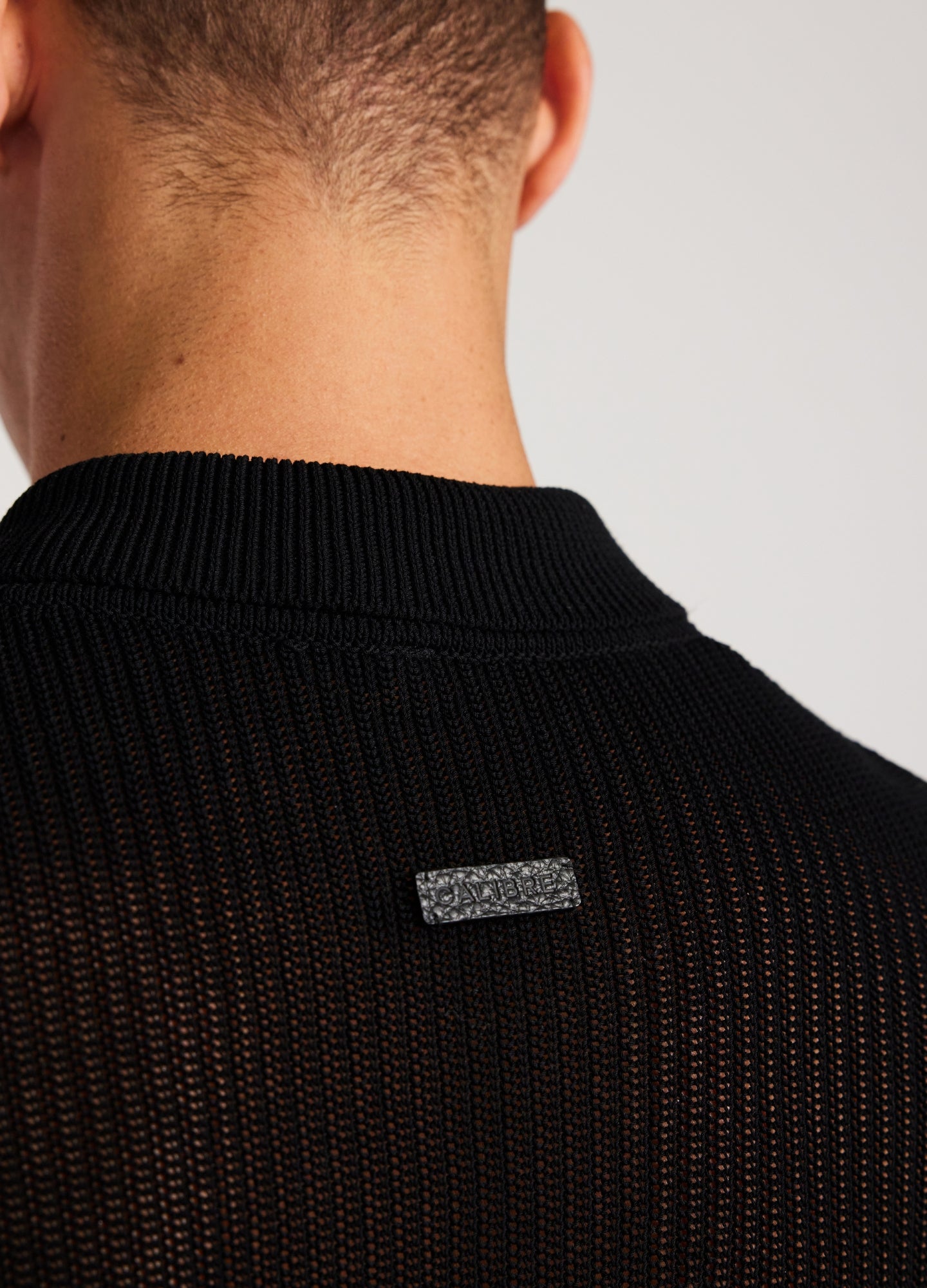 Relaxed Textured Knit Shirt Black
