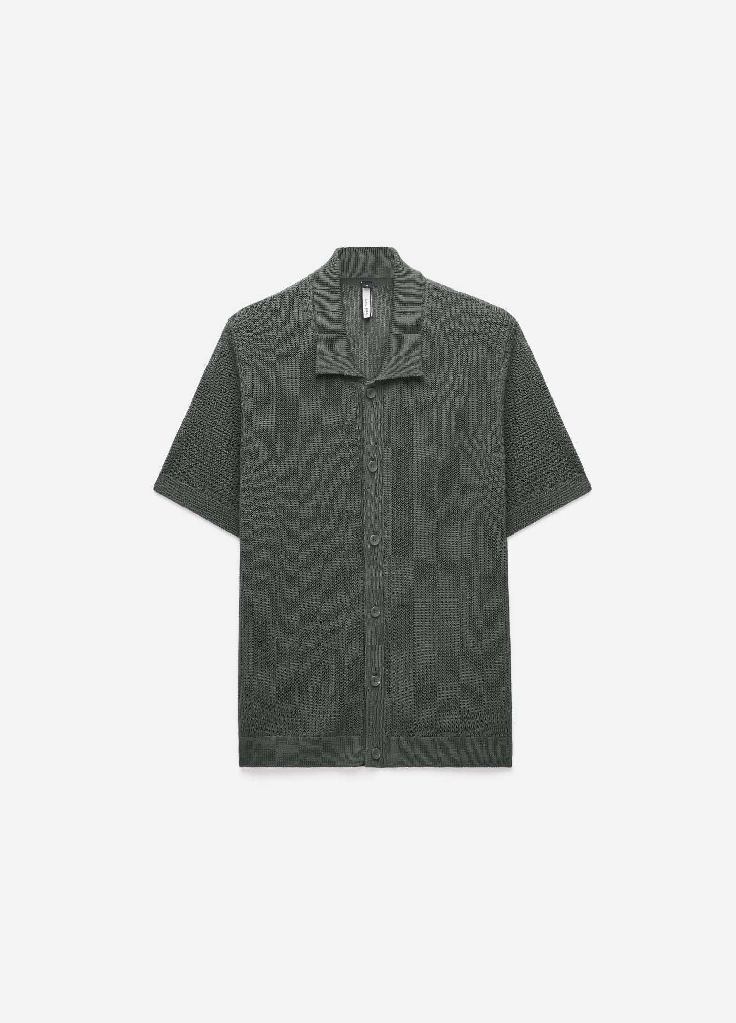 Relaxed Textured Knit Shirt Pine Green