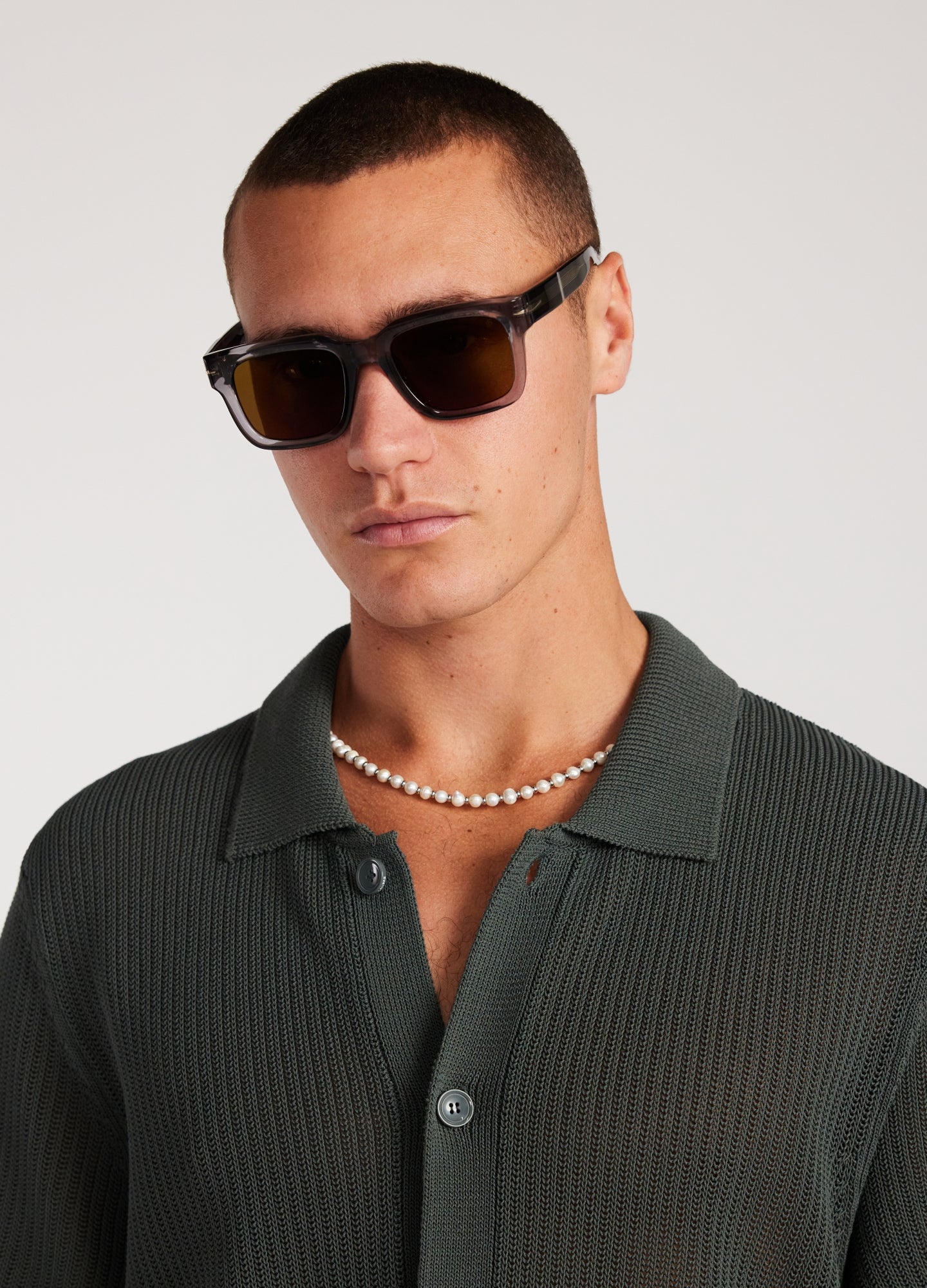 Relaxed Textured Knit Shirt Pine Green