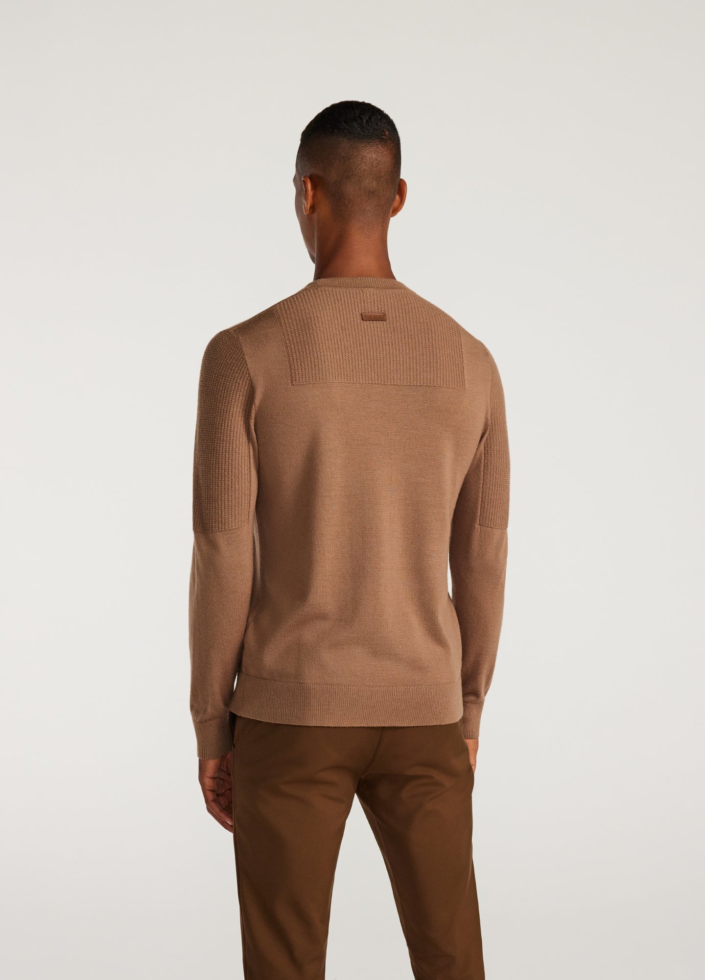Panelled Merino Sweater Caramel