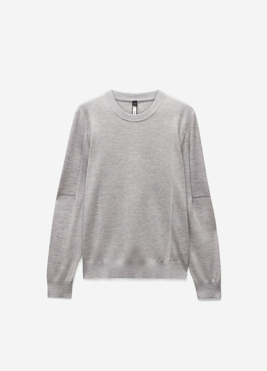 Panelled Merino Sweater Silver