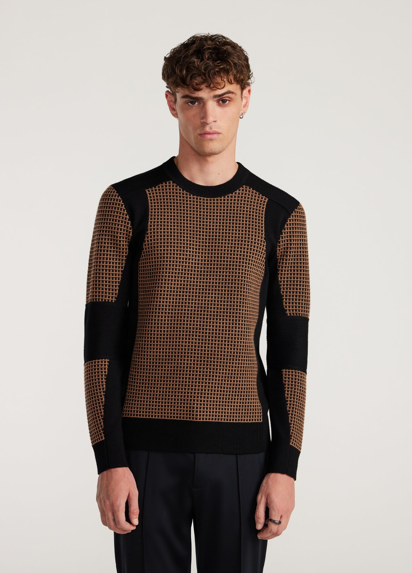 Textured Jacquard Sweater Caramel