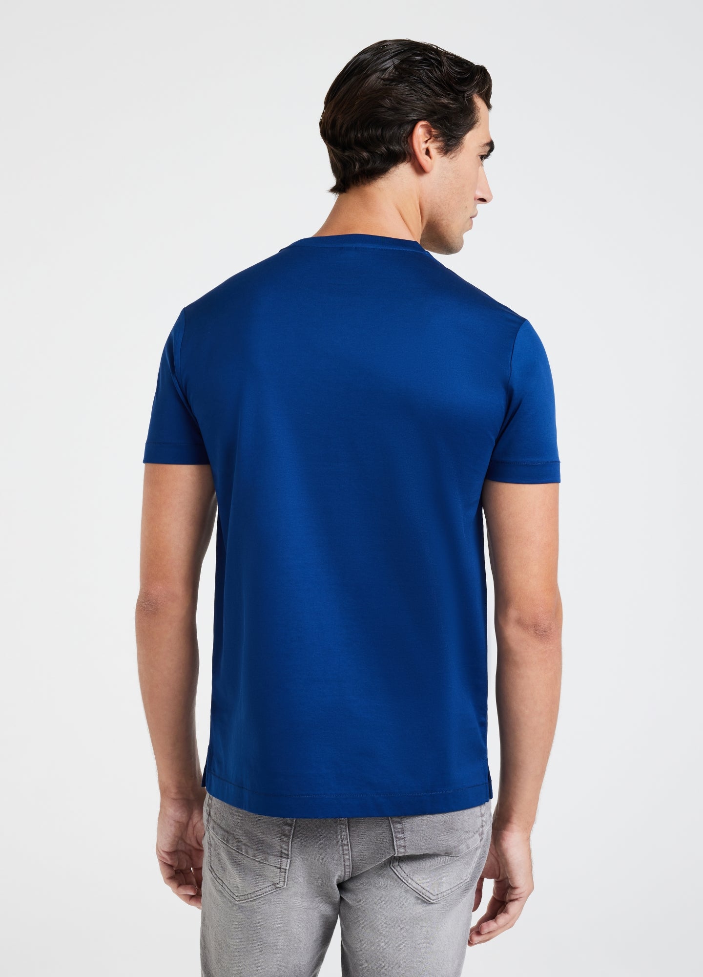 Mercerised Crew Neck T-Shirt Azure