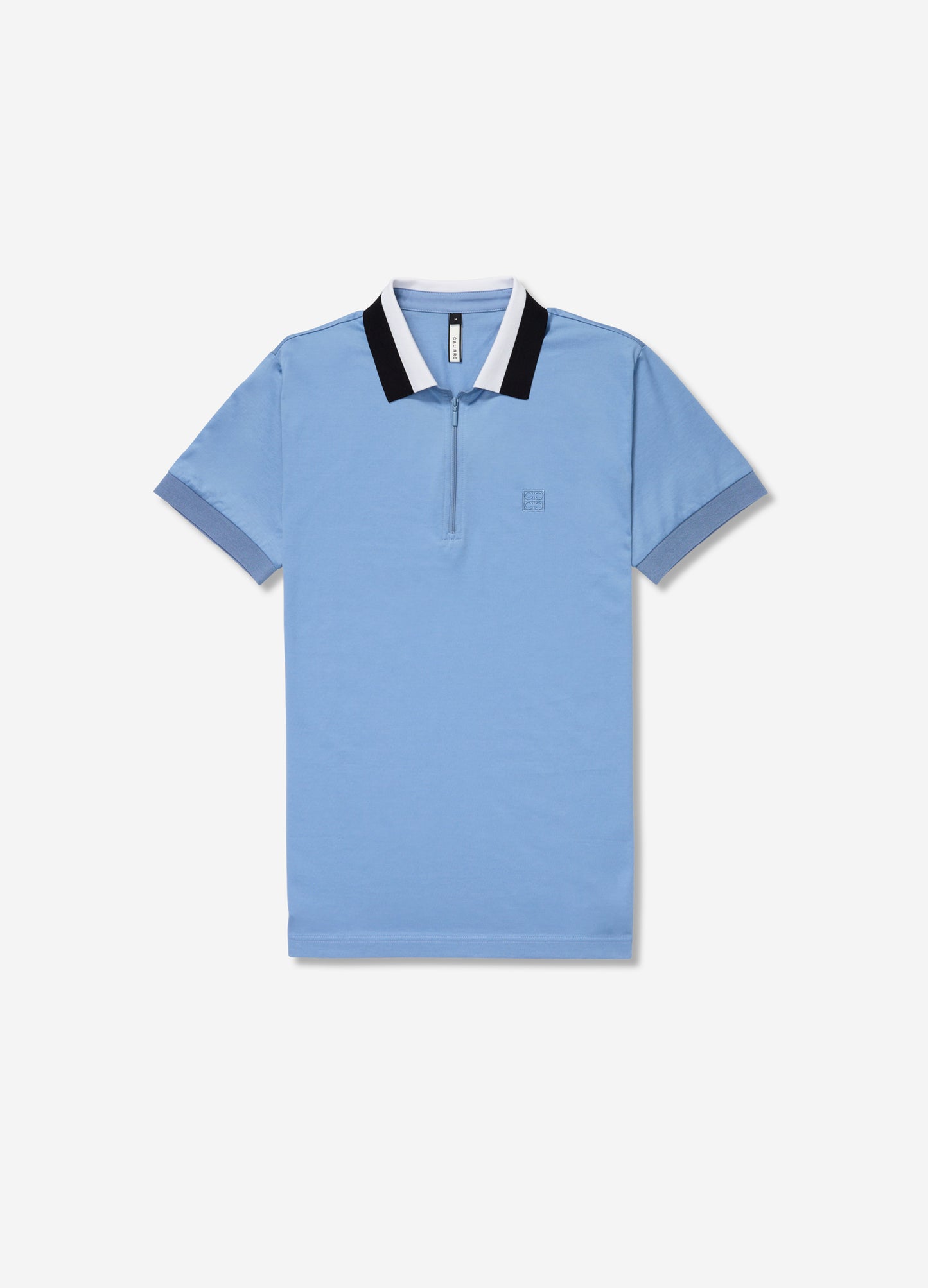 Striped Collar Polo Sky Blue