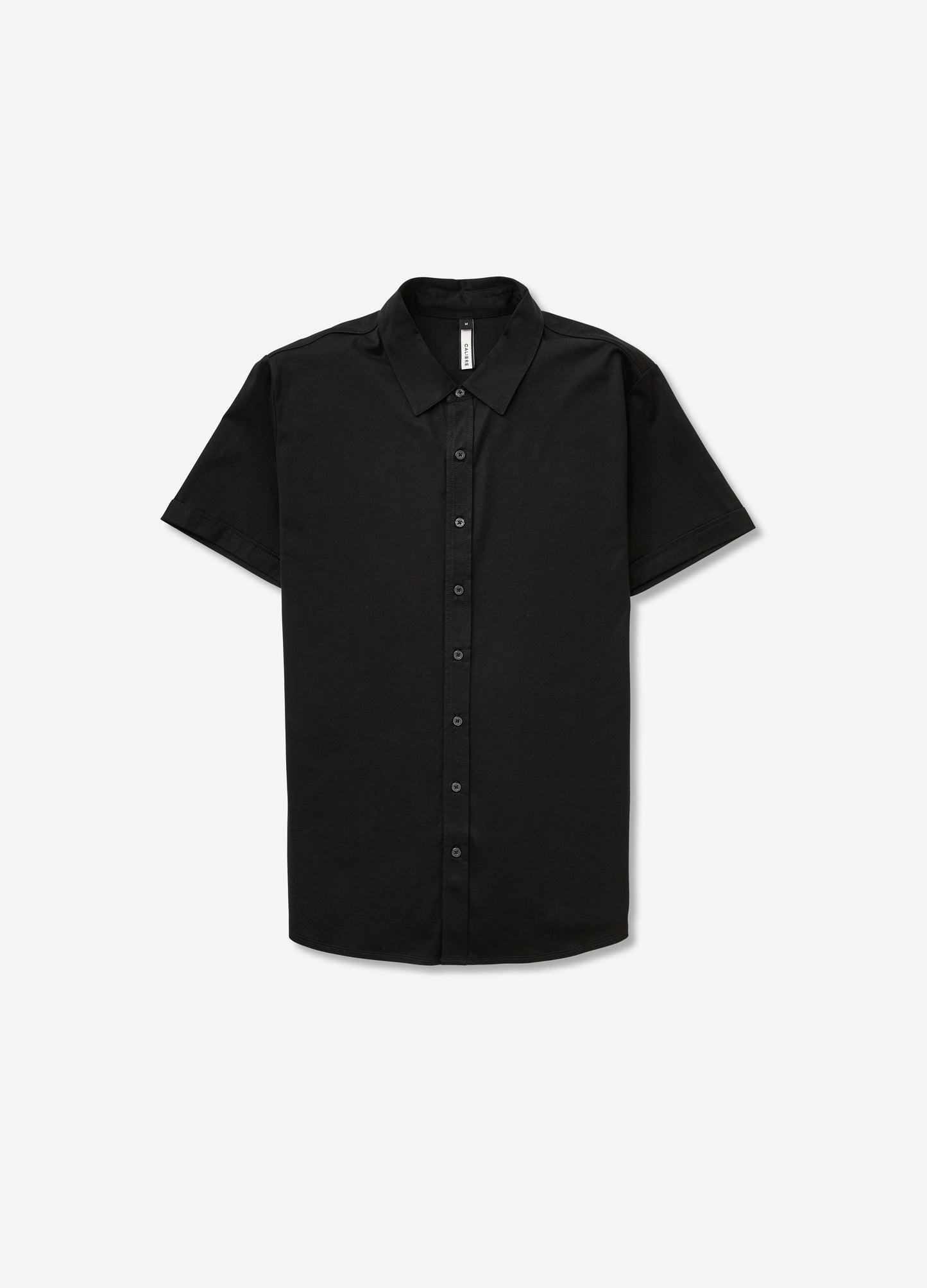 Mercerised Cotton Short Sleeve Shirt Black