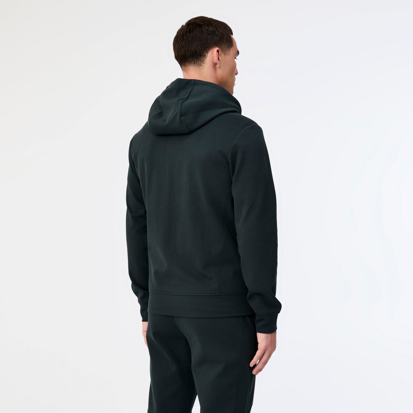 Hooded Zip Through Sweatshirt Dark Green