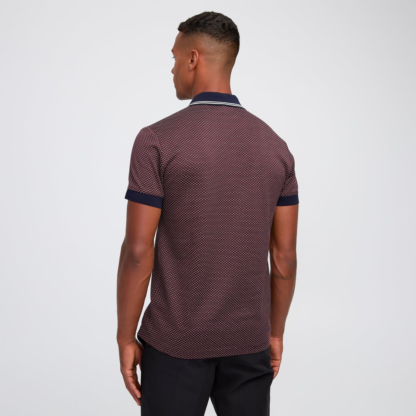 Tiled Geo Jacquard Polo Red Combo