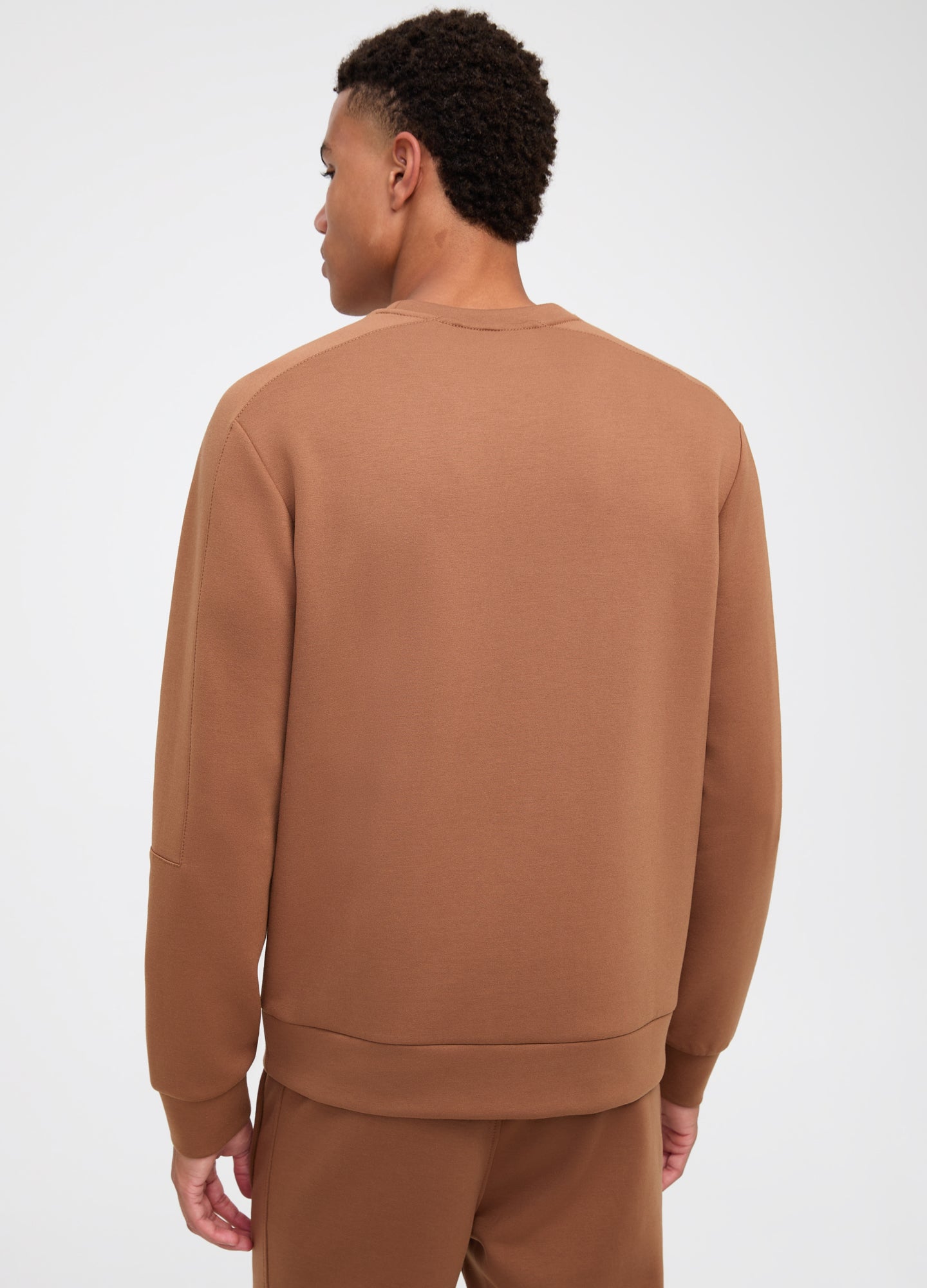 Neoprene Crew Neck Sweatshirt Caramel