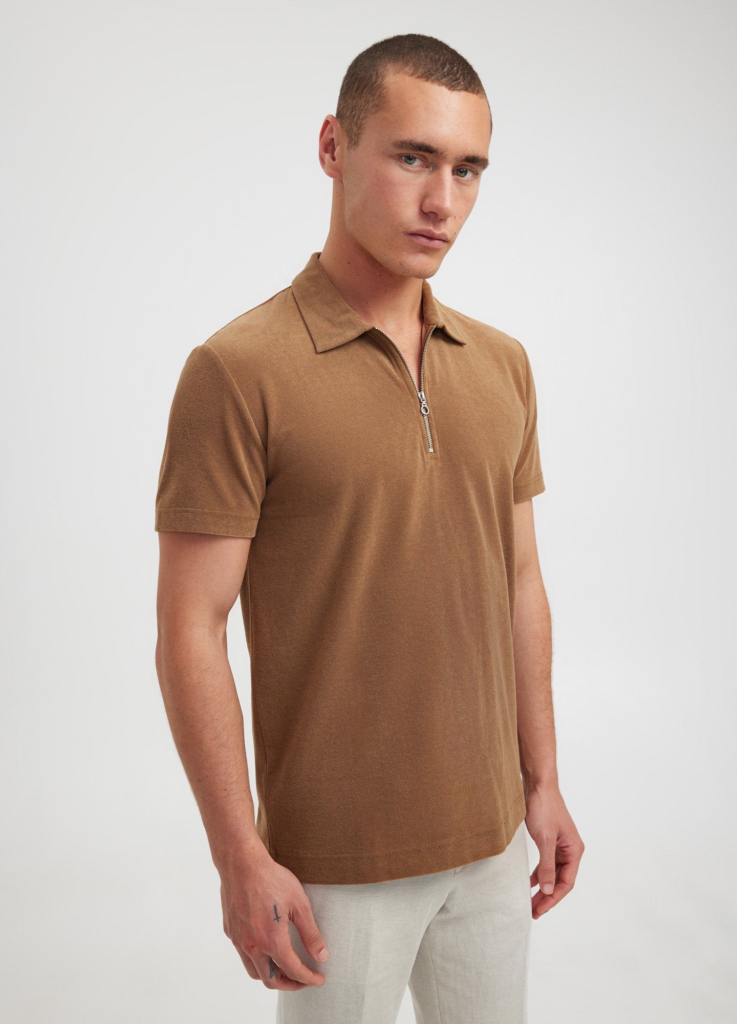 Fine Terry Polo Caramel