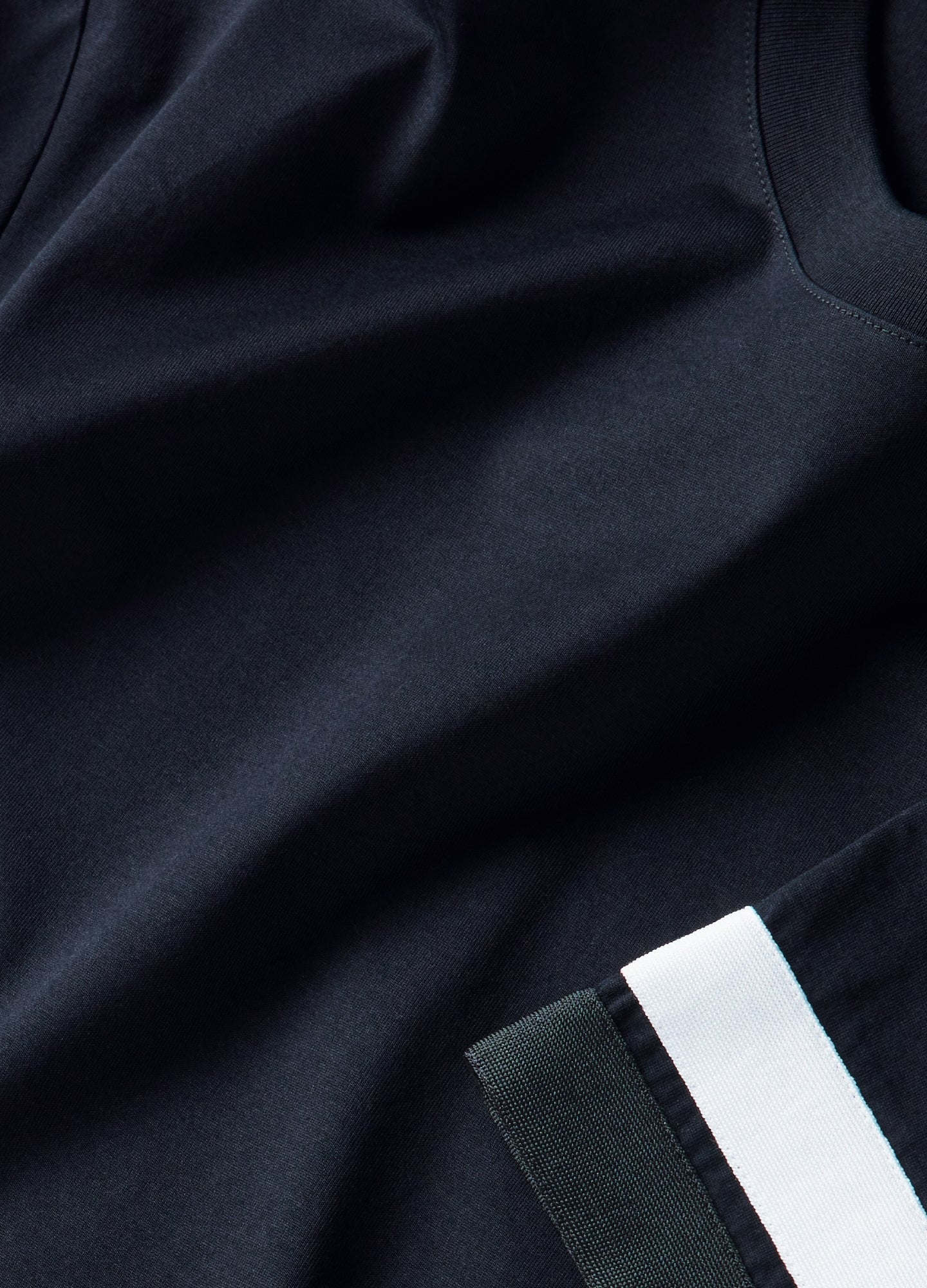 Relaxed Fit Stripe Cuff T-shirt Black