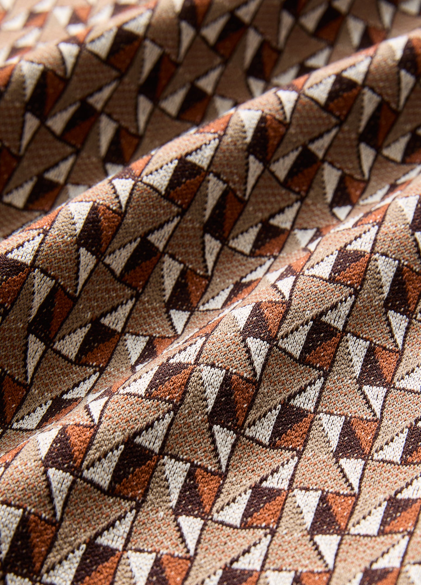 Retro Geo Jacquard Polo Toffee