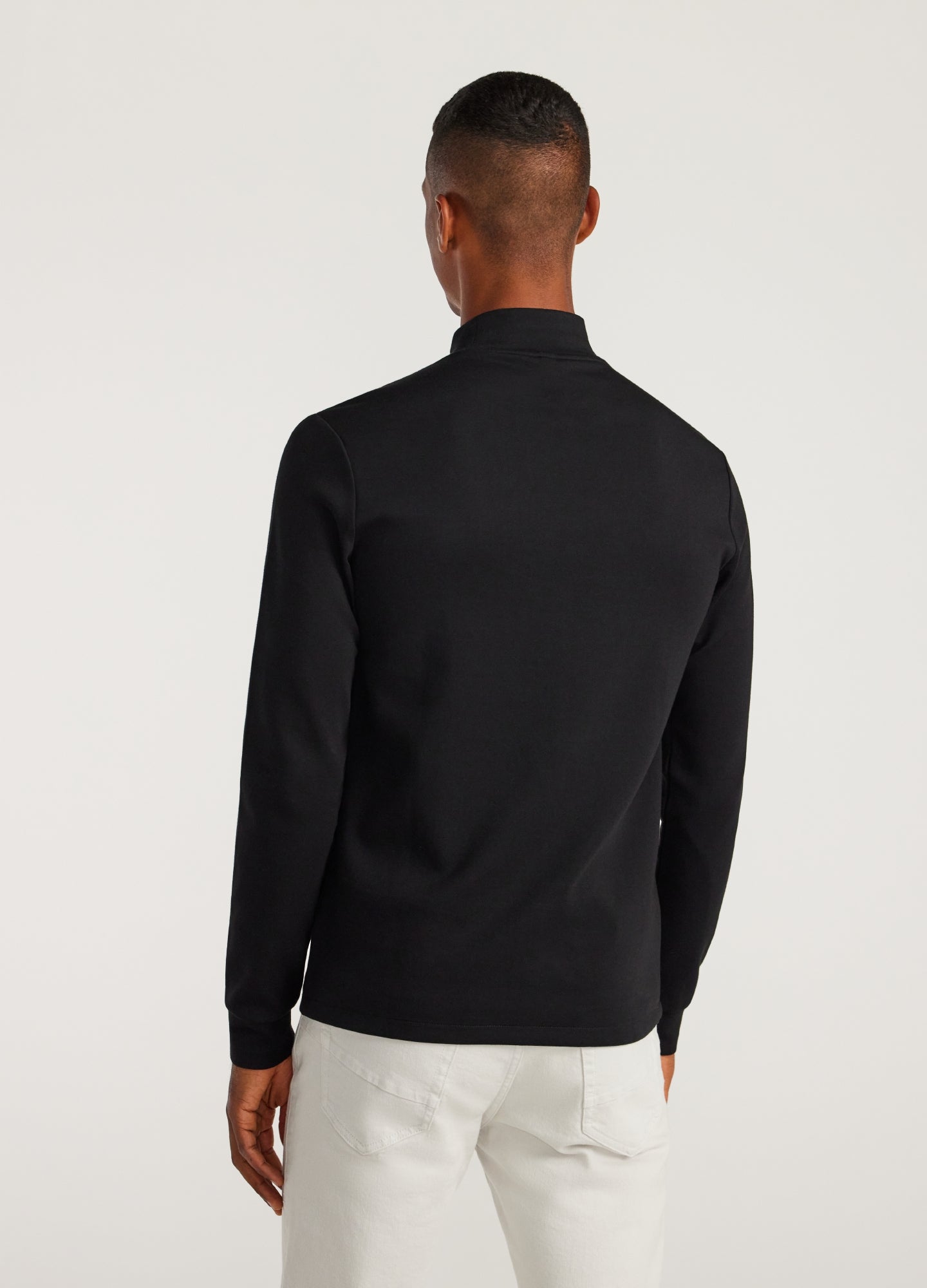 Mock Neck Long Sleeve Top Black