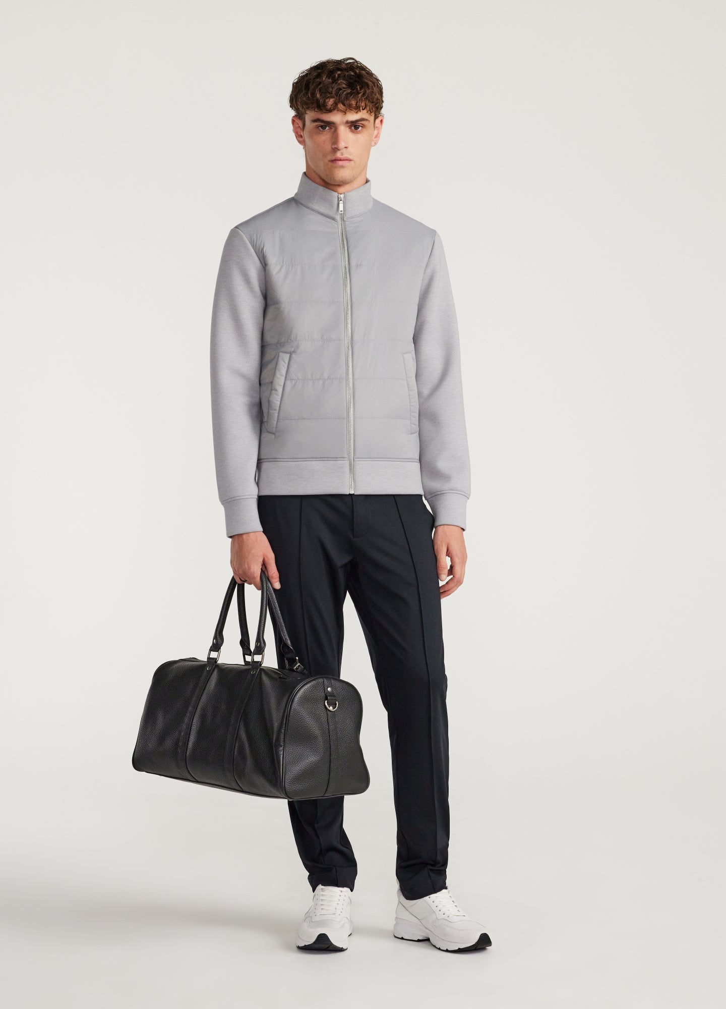 Quilted Neoprene Jacket Grey Marle