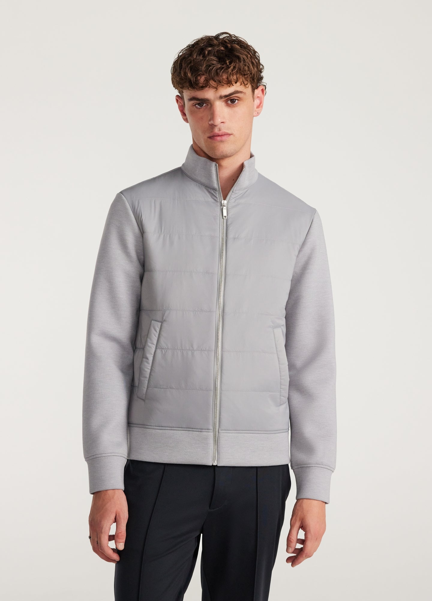 Quilted Neoprene Jacket Grey Marle