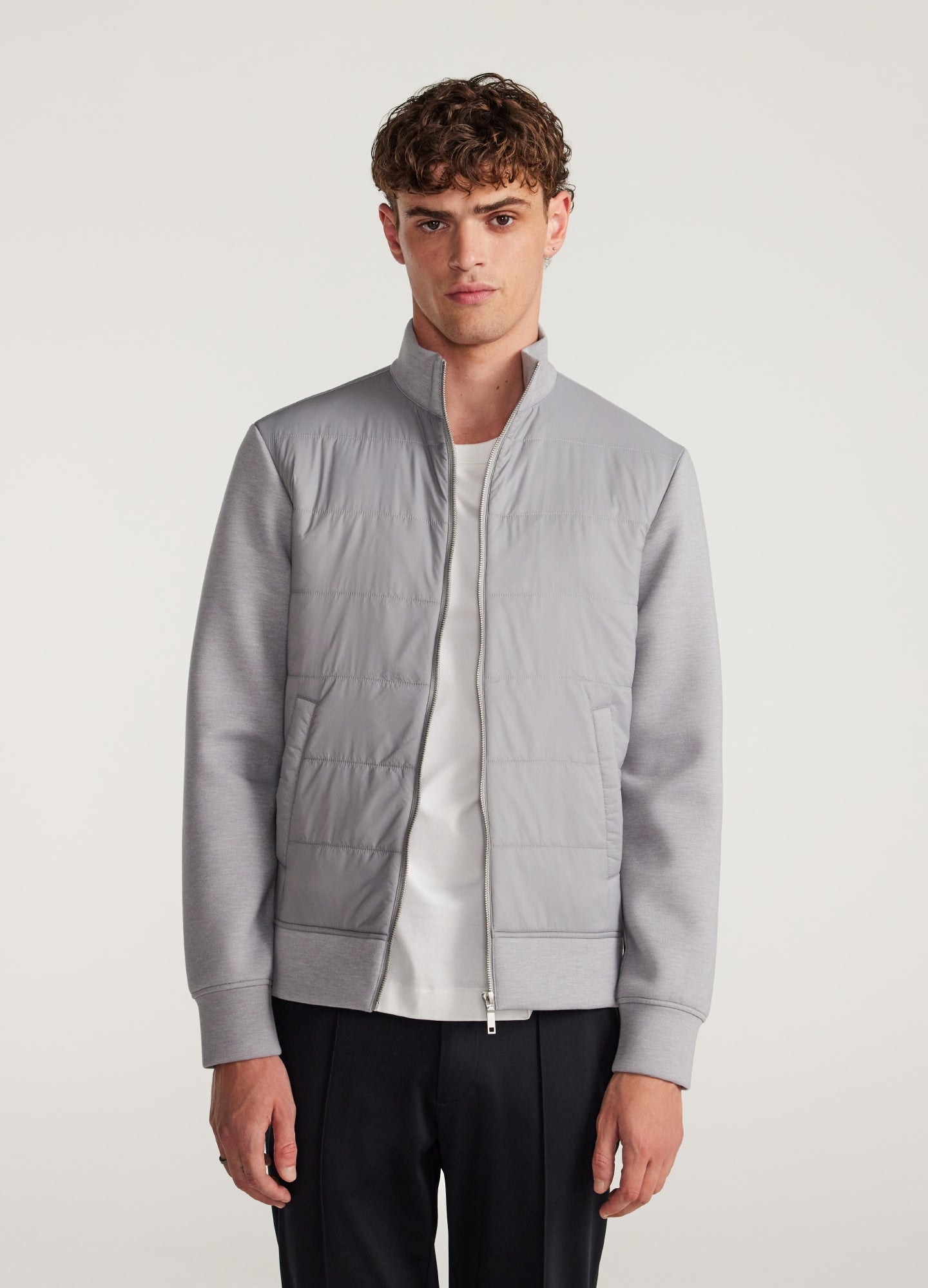 Quilted Neoprene Jacket Grey Marle