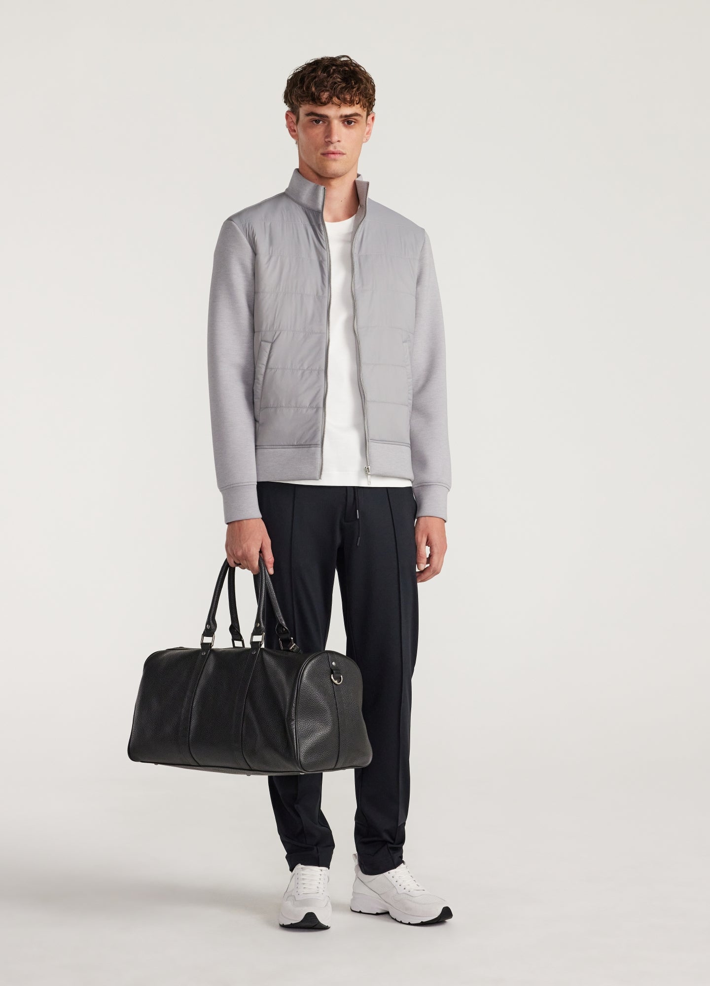 Quilted Neoprene Jacket Grey Marle