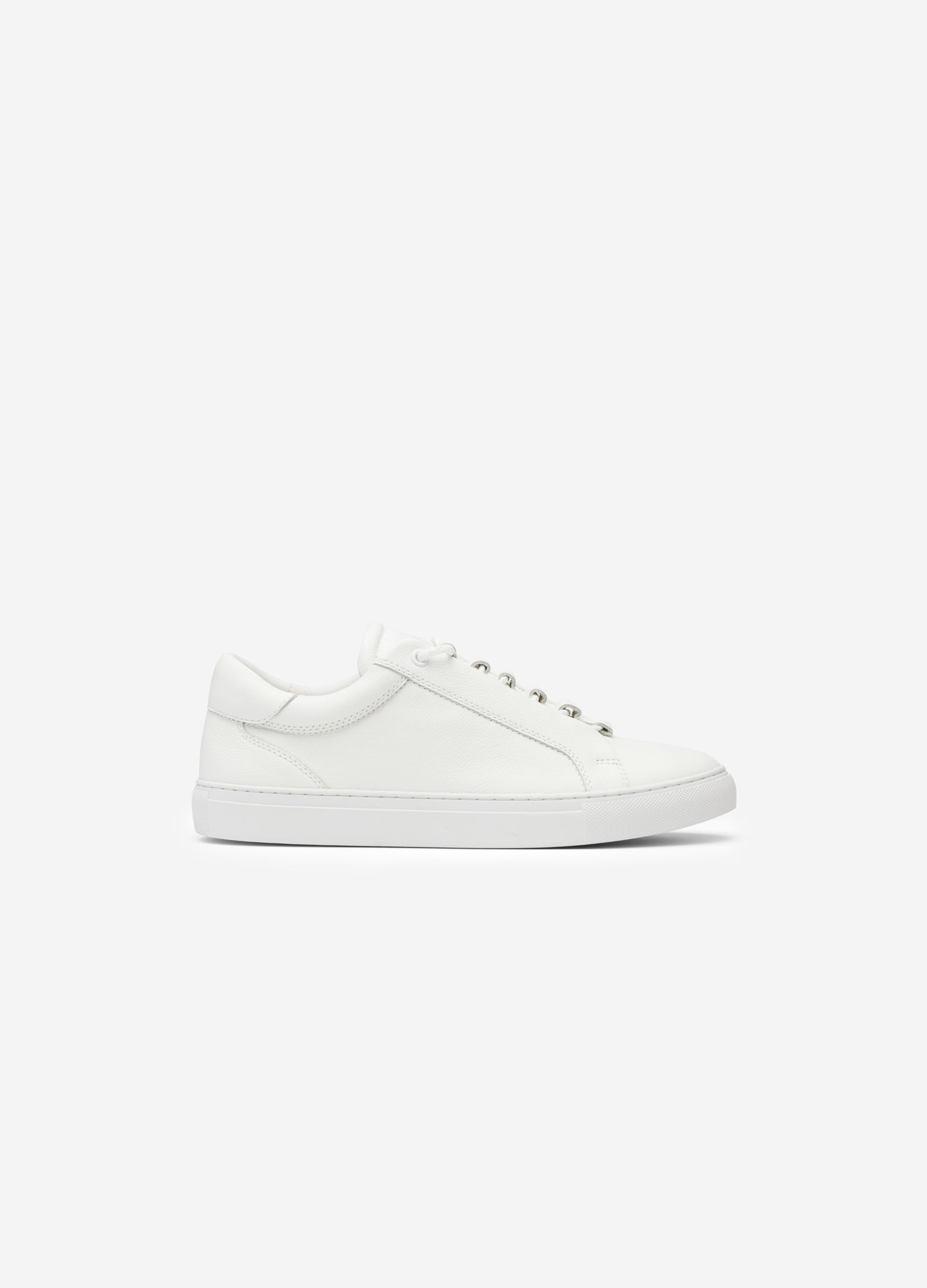 Textured Leather Sneaker White