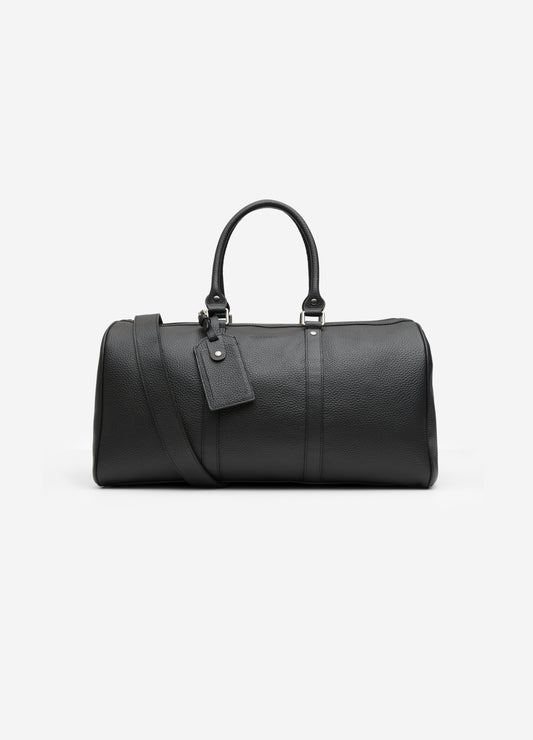 Leather Pebbled Carryall Black