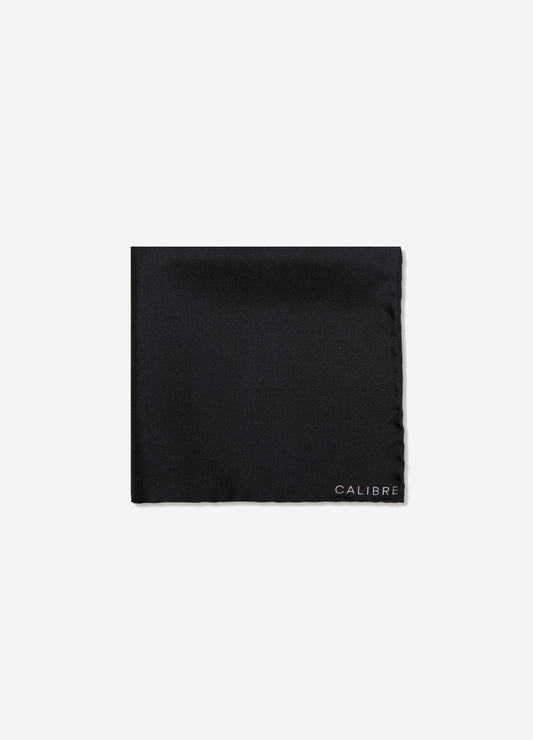 Solid Silk Pocket Square Black