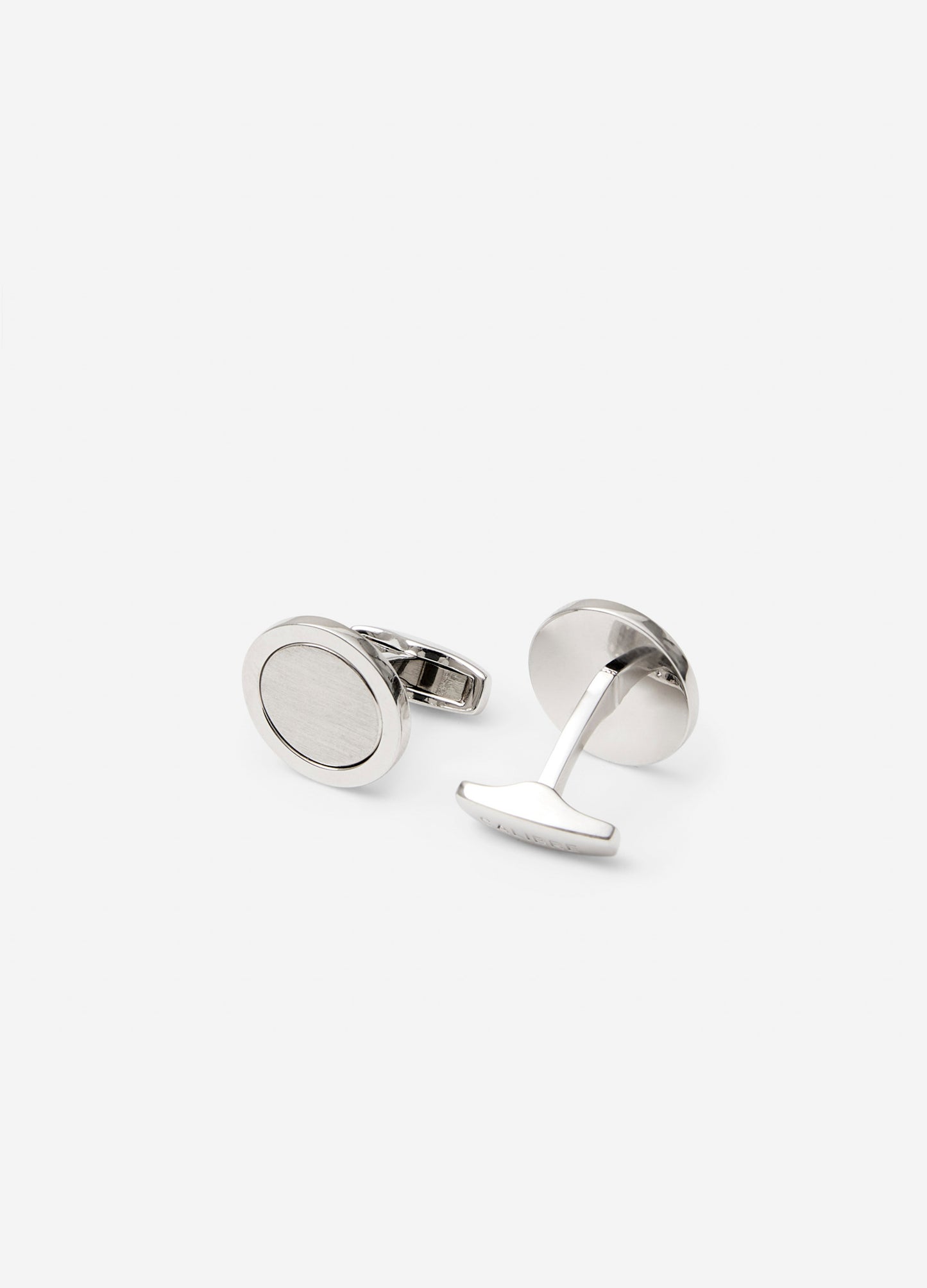 Round Sterling Silver Cufflinks Silver