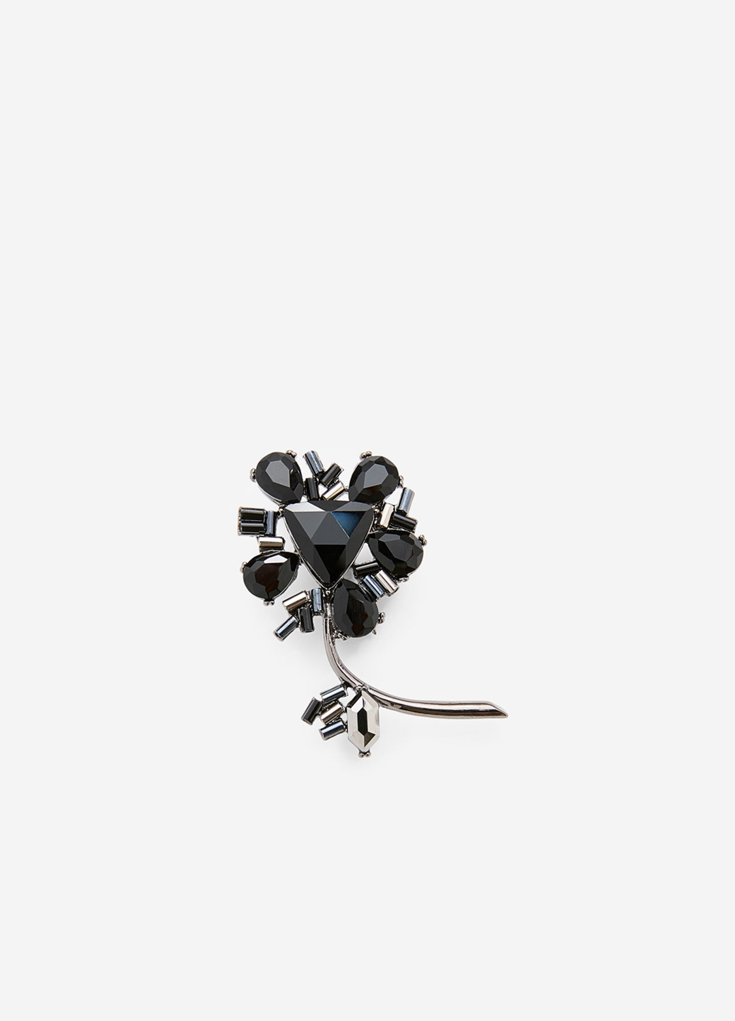 Deco Rose Lapel Pin Black