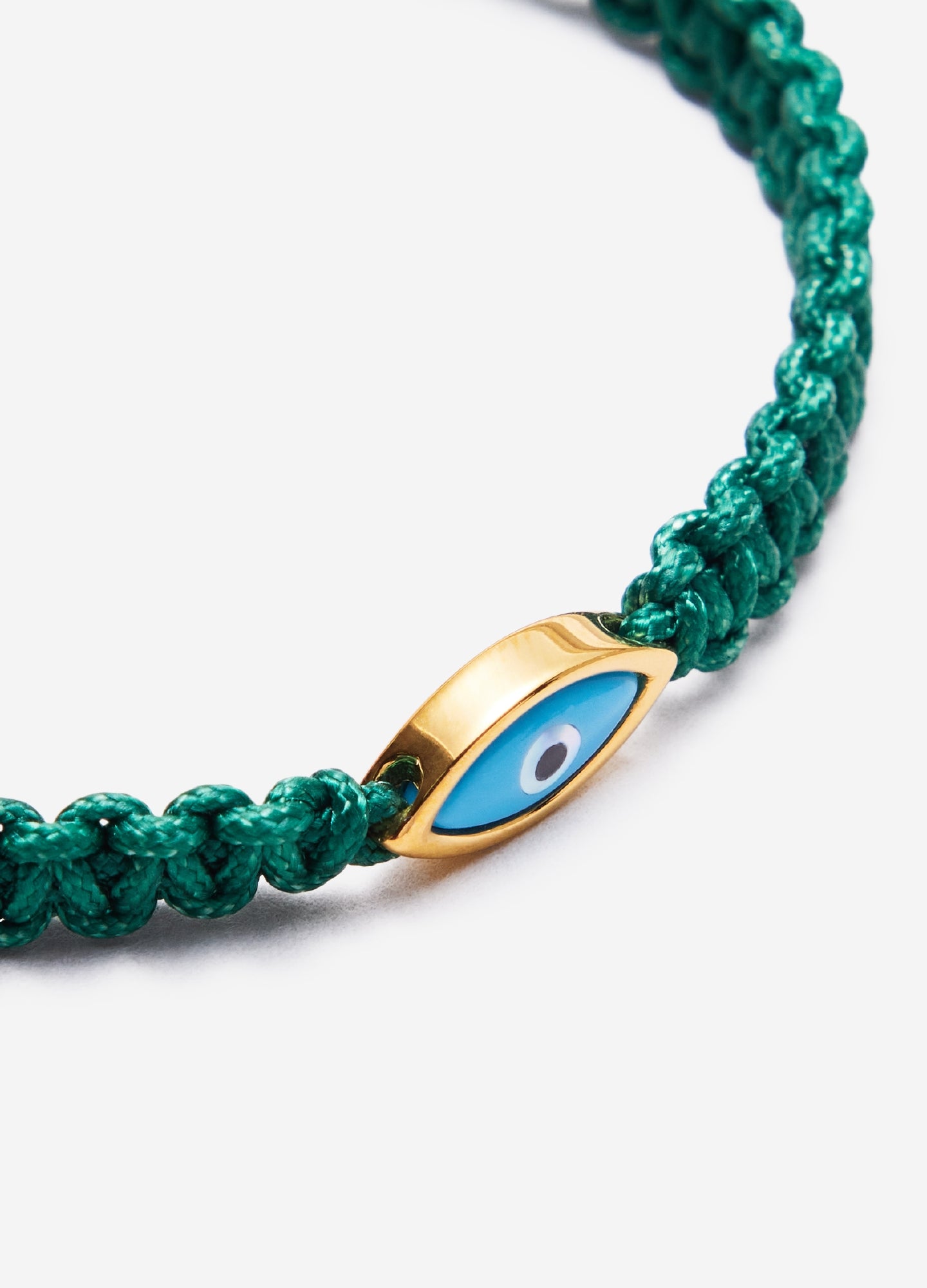 Nialaya Evil Eye String Bracelet Green Combo